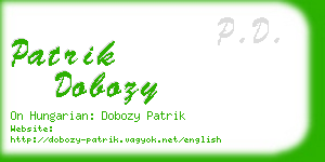 patrik dobozy business card